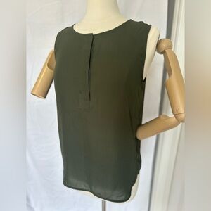 Olive Green Sheet Sleeveless Women's Top